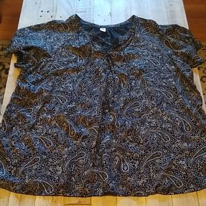 Old Navy Black Paisley Blouse